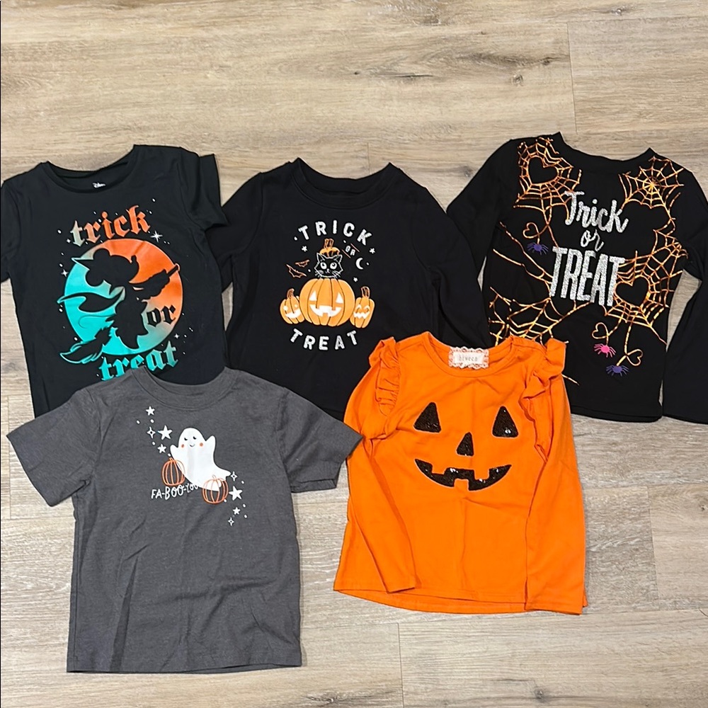 Set of 5 Kids Halloween Shirts, Size 5